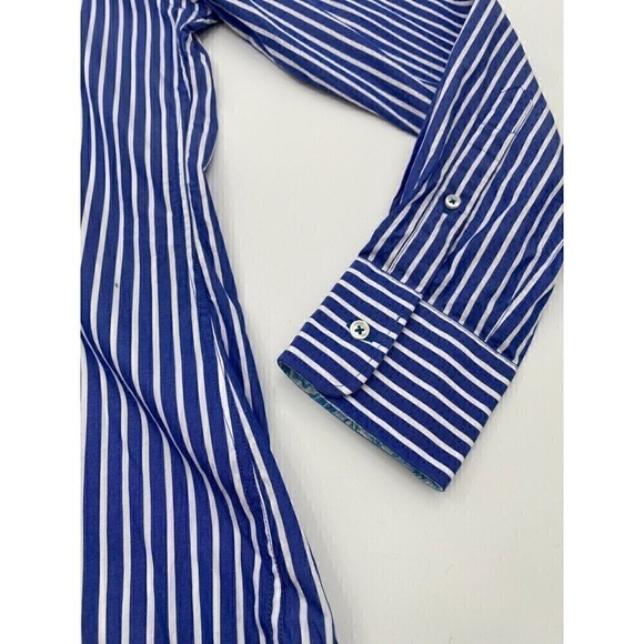 Zaatxchi Collezione Striped Long Sleeve Blue For Men Size Medium - Picture 9 of 15